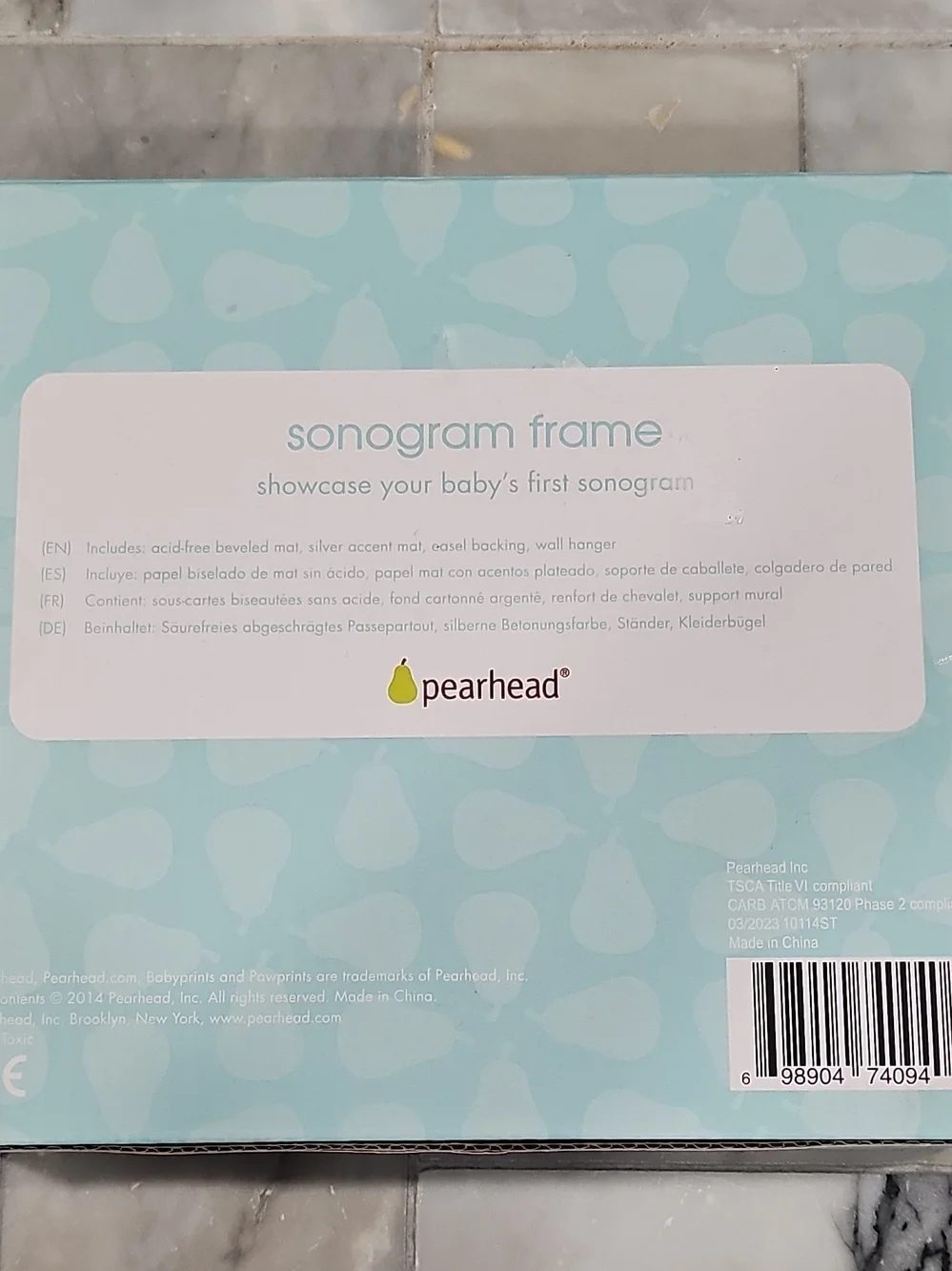8Pearhead White 'Love at First Sight' Sonogram Picture Frame NIB